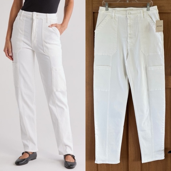 MOTHER Pants - NWT MOTHER Denim Private Double Pocket Skimp Jeans Fairest of Them All White 31”